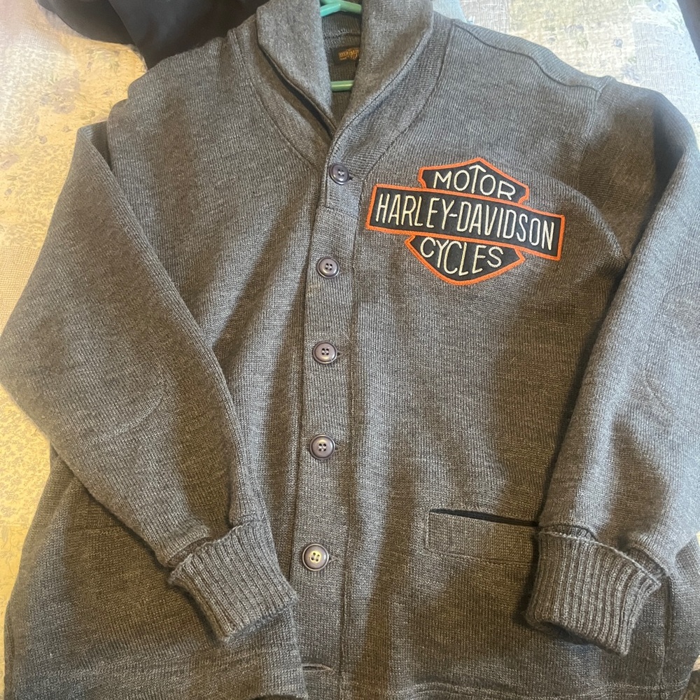 Men’s size XXL Harley Davidson Cardigan Sweater. Like new